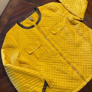 Chico's Yellow Quilted Bomber Jacket